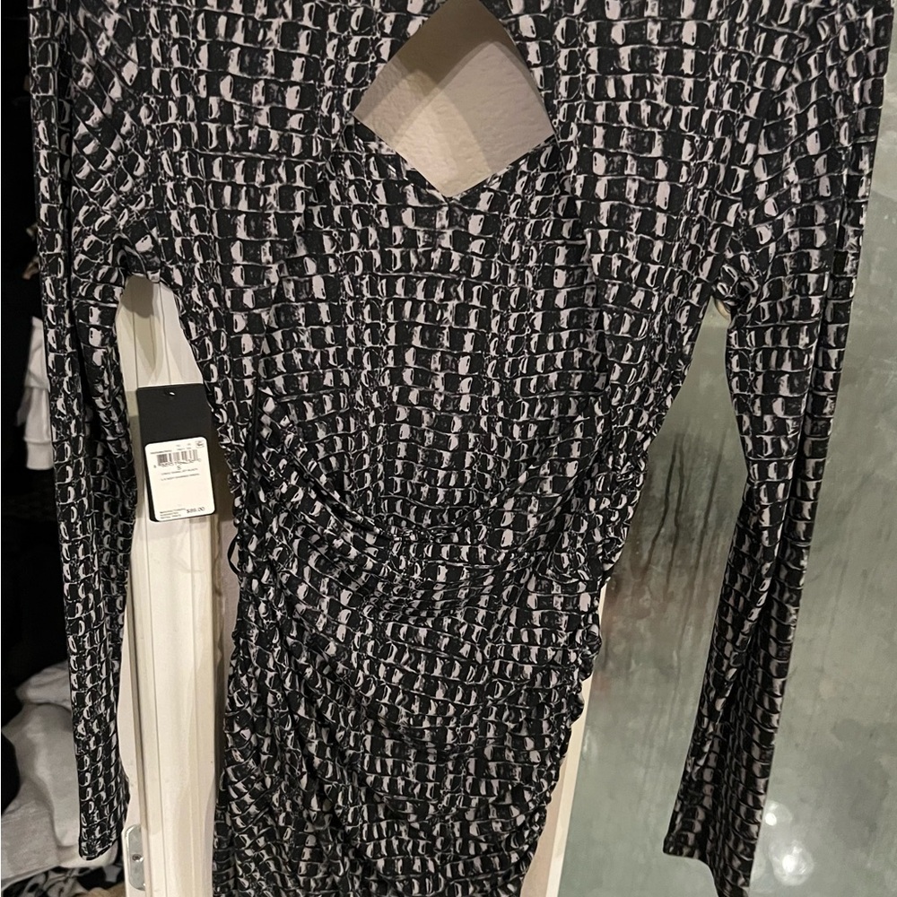 Guess Black and Silver Bodycon Dress NWT